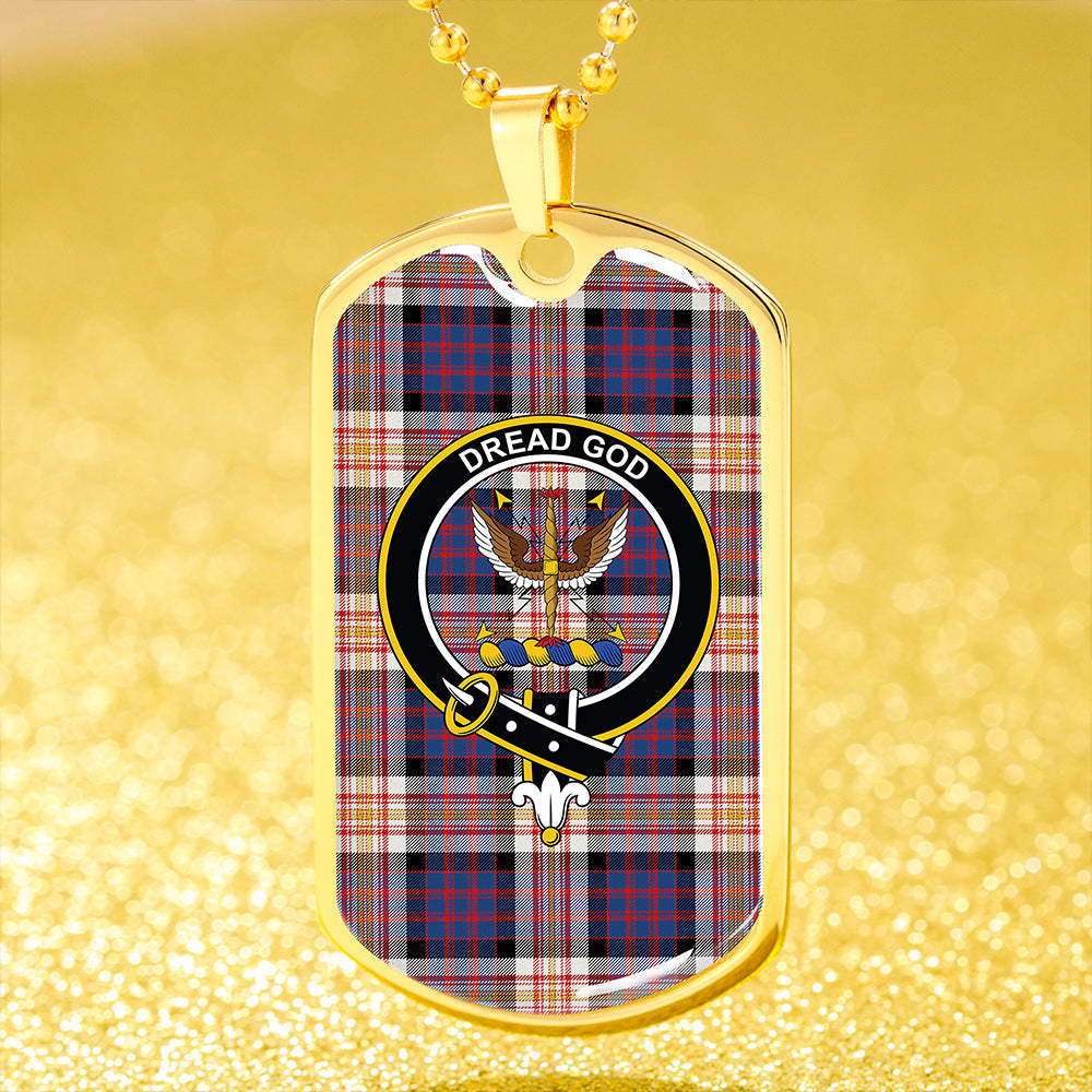 Carnegie New Modern Clan Badge Classic Tartan Dog Tag Necklace