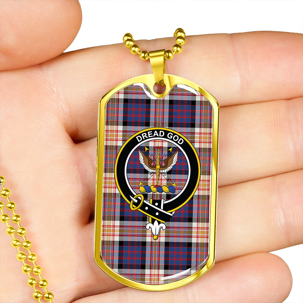 Carnegie New Modern Clan Badge Classic Tartan Dog Tag Necklace