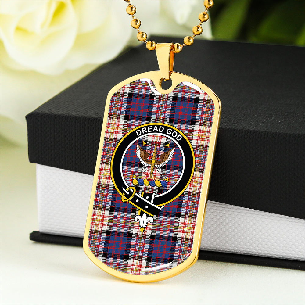 Carnegie New Modern Clan Badge Classic Tartan Dog Tag Necklace