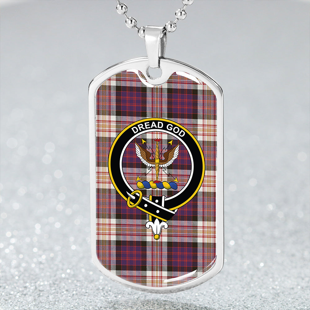 Carnegie New Weathered Clan Badge Classic Tartan Dog Tag Necklace