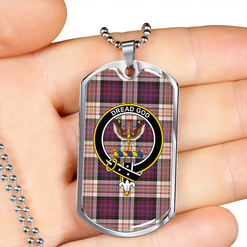 Carnegie New Weathered Clan Badge Classic Tartan Dog Tag Necklace
