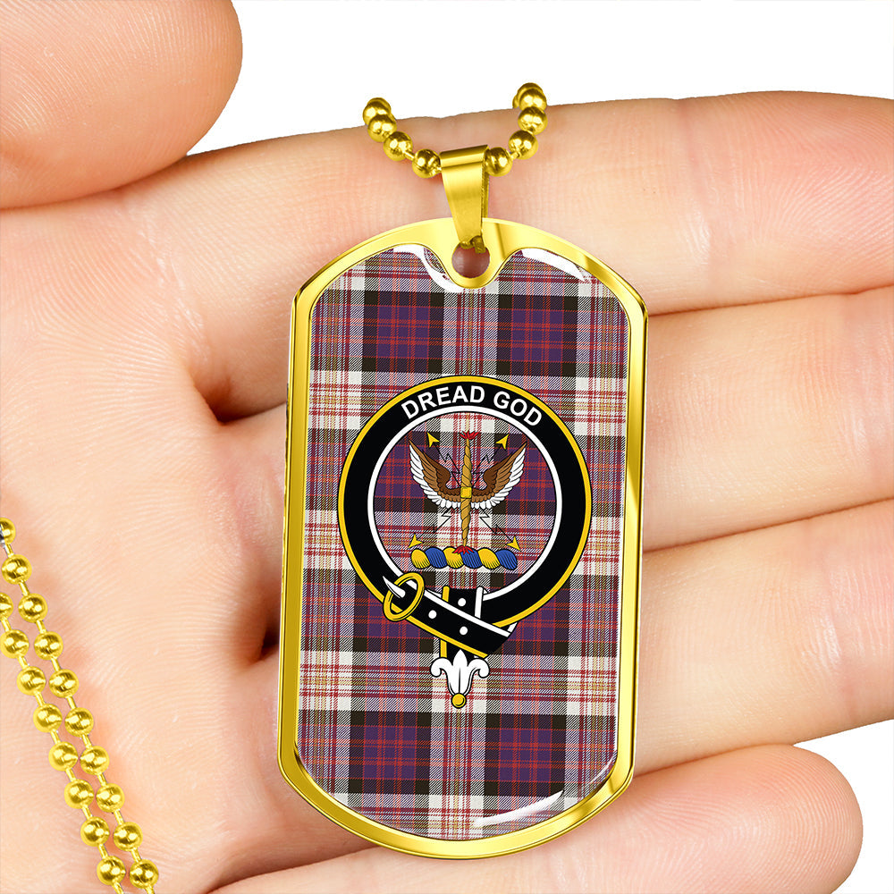 Carnegie New Weathered Clan Badge Classic Tartan Dog Tag Necklace