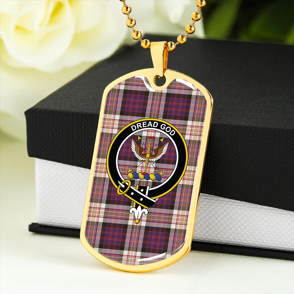 Carnegie New Weathered Clan Badge Classic Tartan Dog Tag Necklace