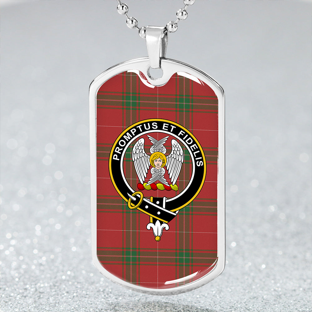 Carruthers Ancient Clan Badge Classic Tartan Dog Tag Necklace