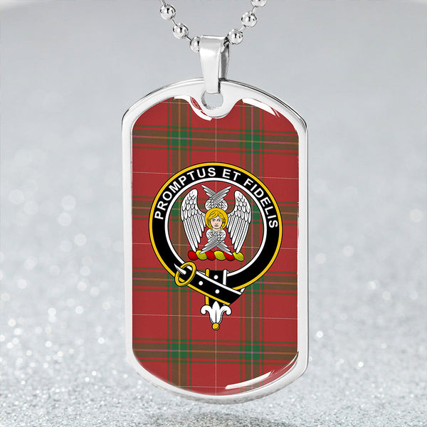 Carruthers Ancient Clan Badge Classic Tartan Dog Tag Necklace