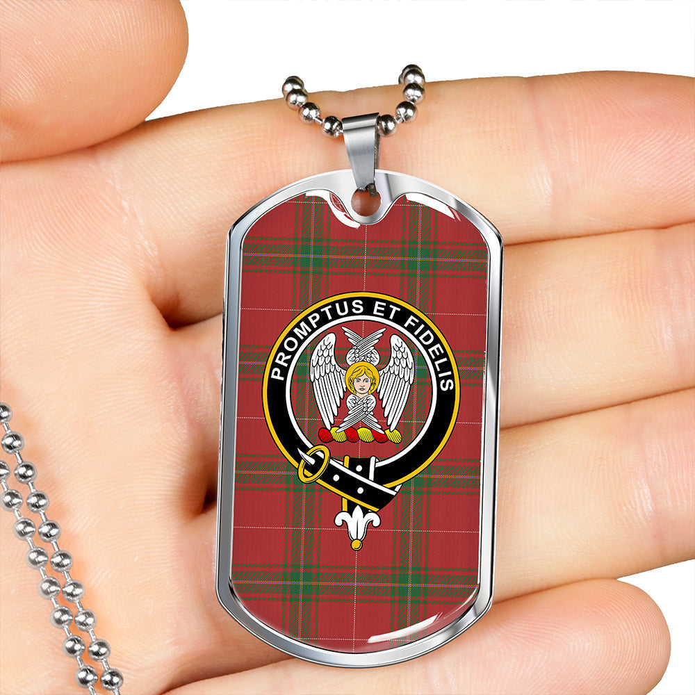 Carruthers Ancient Clan Badge Classic Tartan Dog Tag Necklace