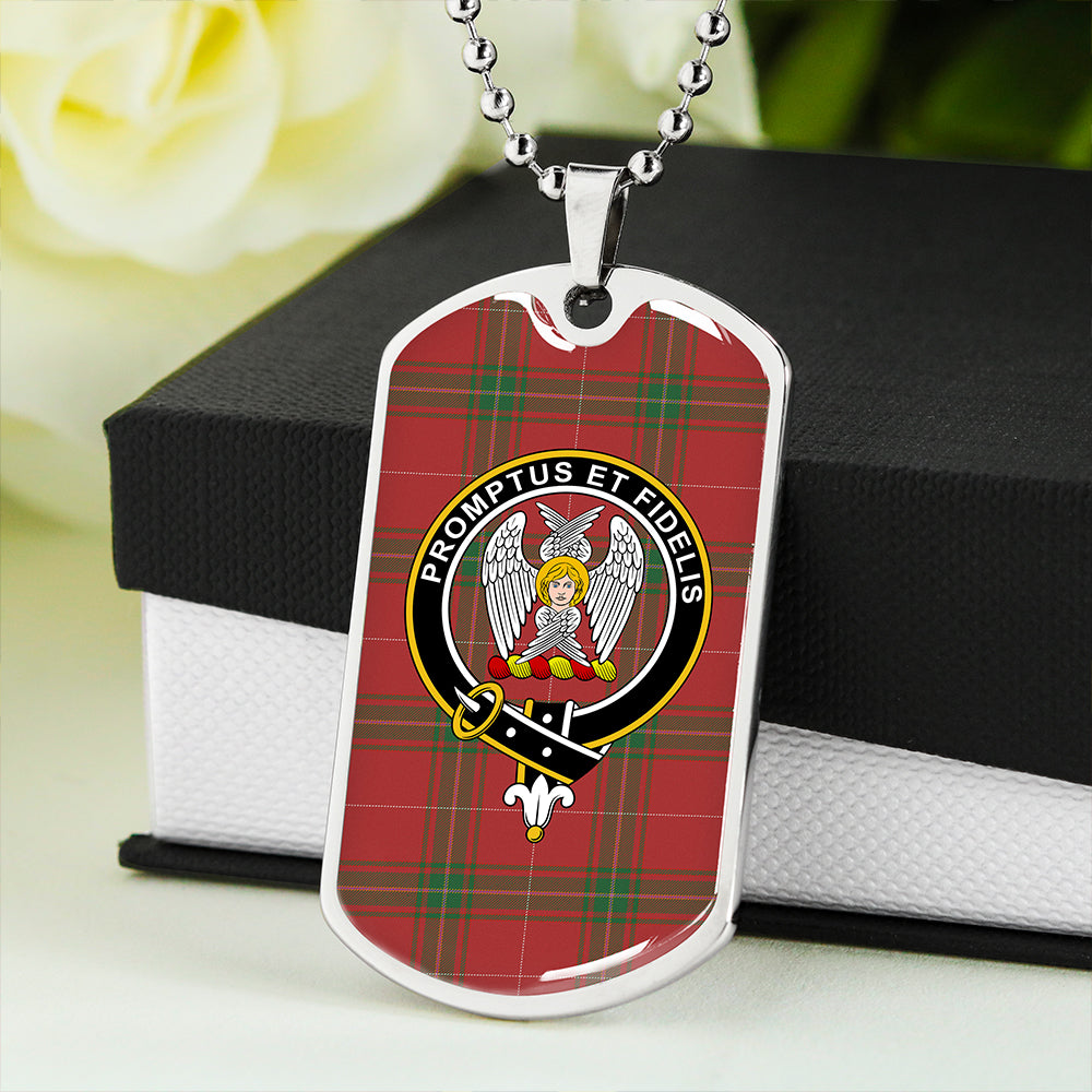 Carruthers Ancient Clan Badge Classic Tartan Dog Tag Necklace