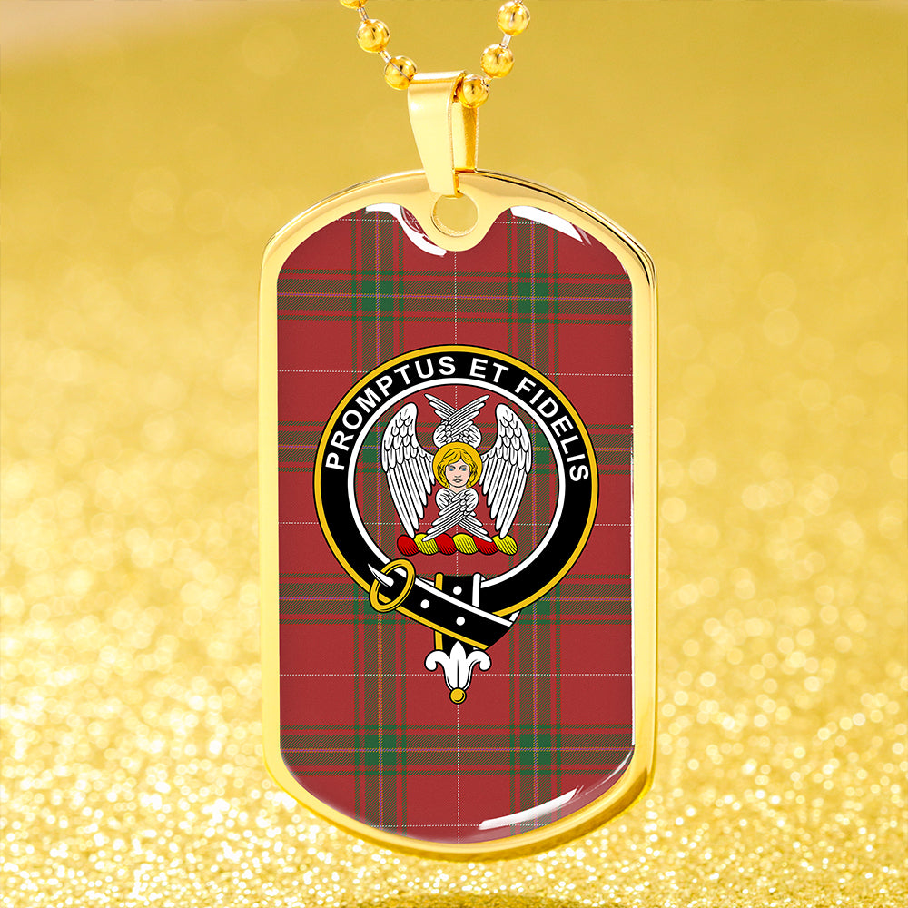 Carruthers Ancient Clan Badge Classic Tartan Dog Tag Necklace