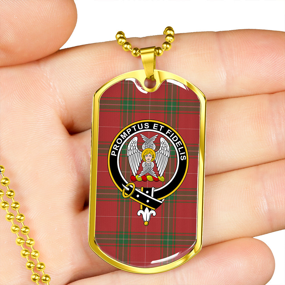 Carruthers Ancient Clan Badge Classic Tartan Dog Tag Necklace