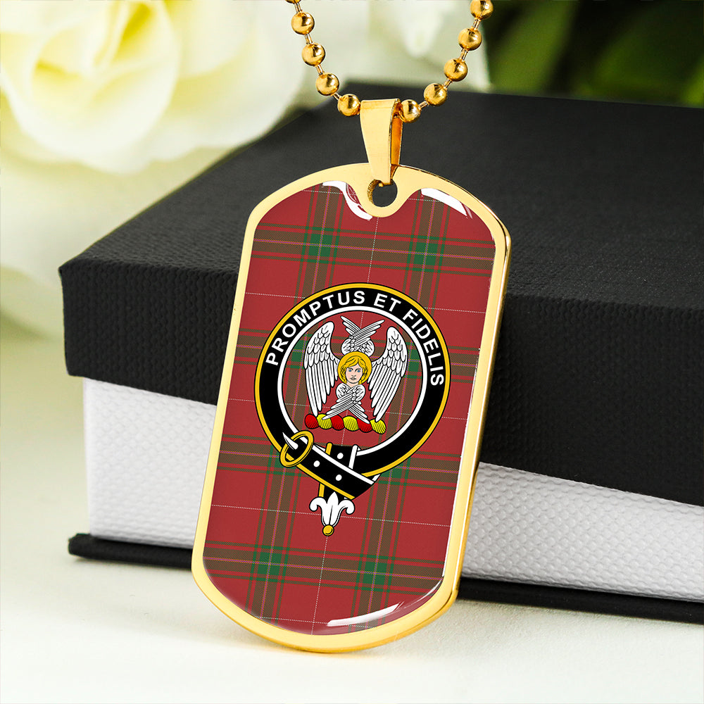 Carruthers Ancient Clan Badge Classic Tartan Dog Tag Necklace