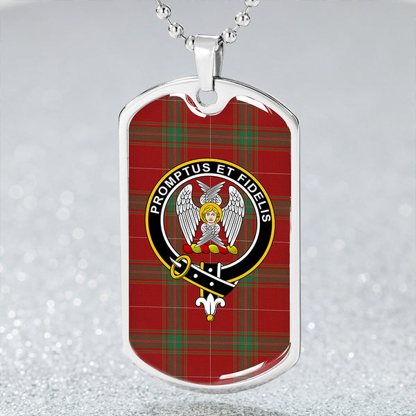 Carruthers Modern Clan Badge Classic Tartan Dog Tag Necklace