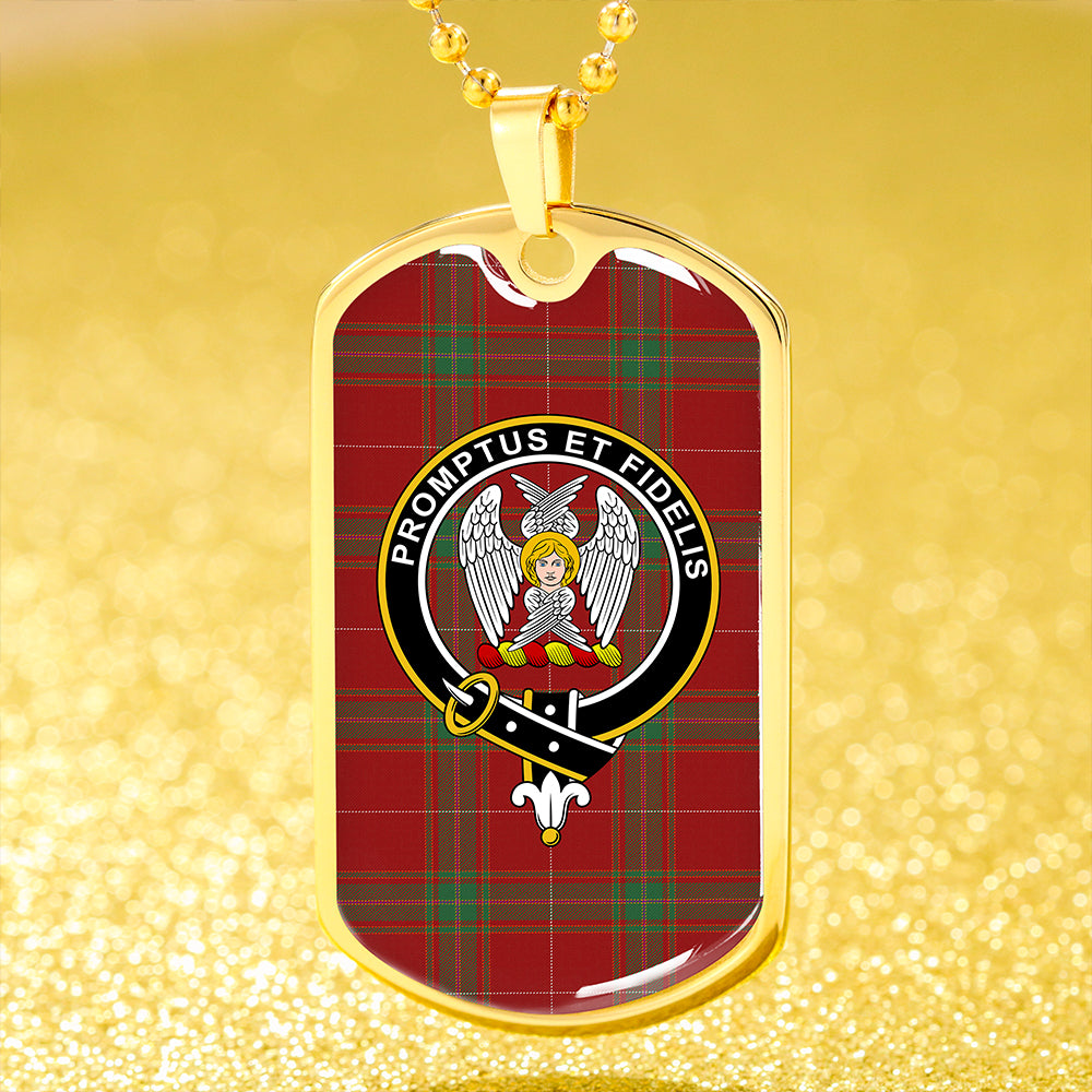 Carruthers Modern Clan Badge Classic Tartan Dog Tag Necklace