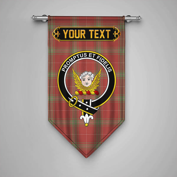 Carruthers Weathered Clan Badge Tartan Gonfalon Personalize