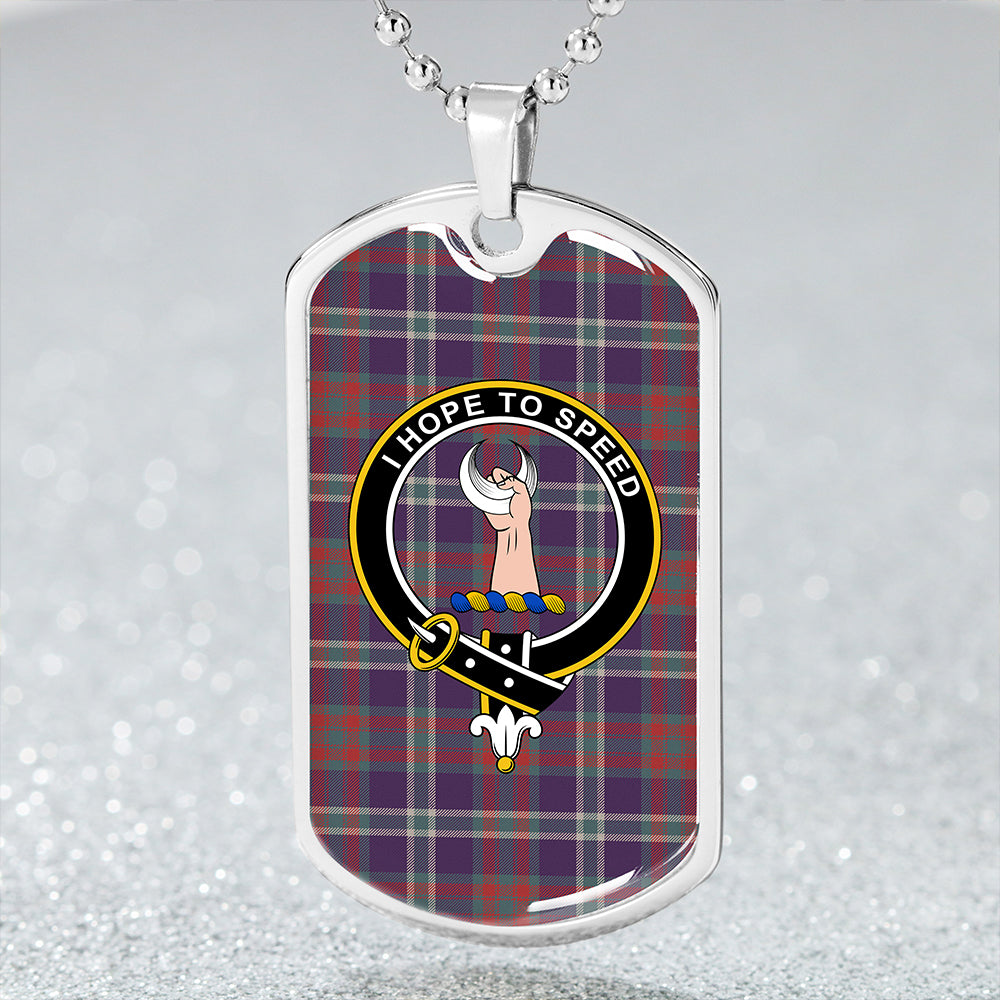 Cathcart Weathered Clan Badge Classic Tartan Dog Tag Necklace
