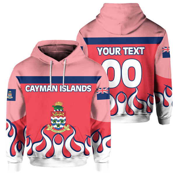 Cayman Islands Hoodie Flag & Coat Of Arms Fire Hockey Style