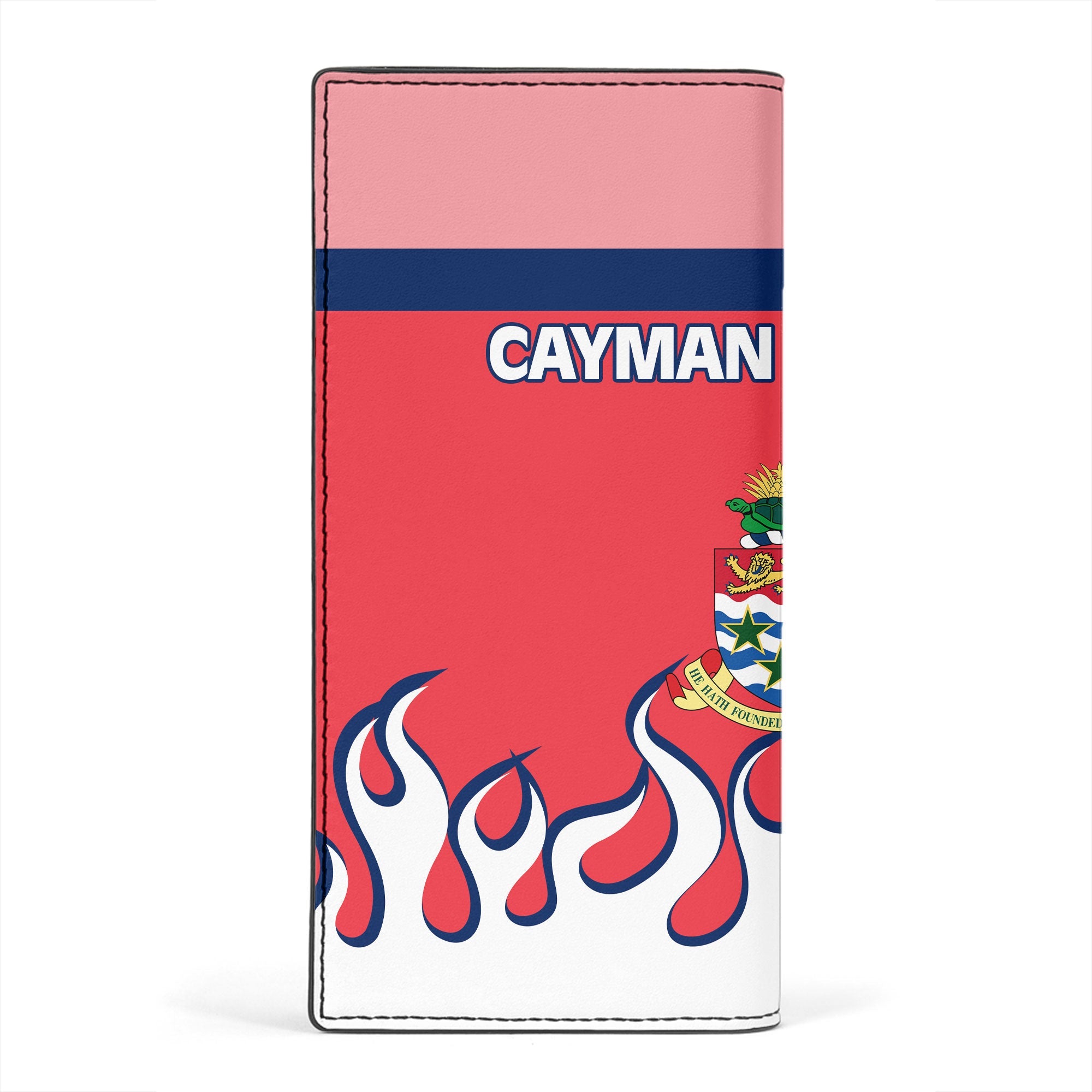 Cayman Islands Leather Wallet Flag & Coat Of Arms Fire Hockey Style