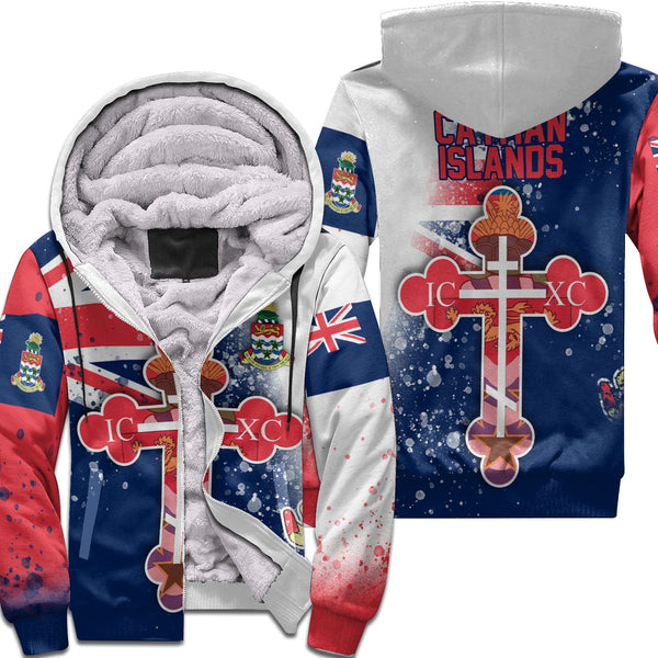 Cayman Islands Sherpa Hoodie Flag & Coat Of Arms Orthodox Style