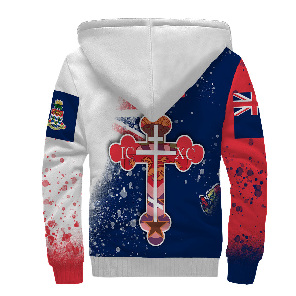 Cayman Islands Sherpa Hoodie Flag & Coat Of Arms Orthodox Style