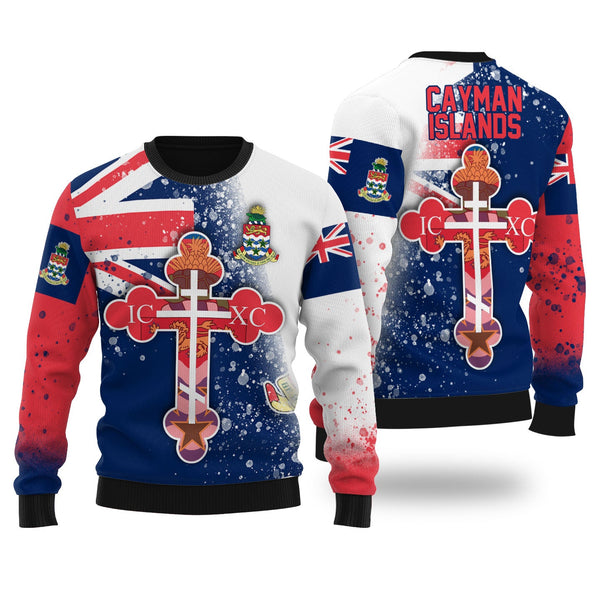 Cayman Islands Ugly Sweater Flag & Coat Of Arms Orthodox Style