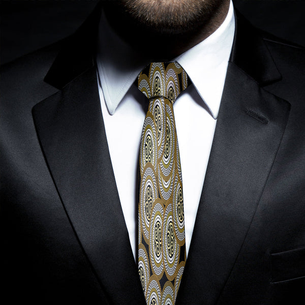 Viking Necktie Celtic Magic Set Black Pattern