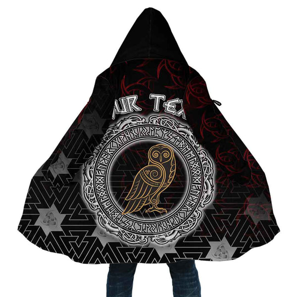 Custom Viking Hooded Coat Celtic Owl Special Style