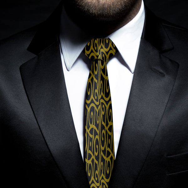 Viking Necktie Celtic Pattern Gold