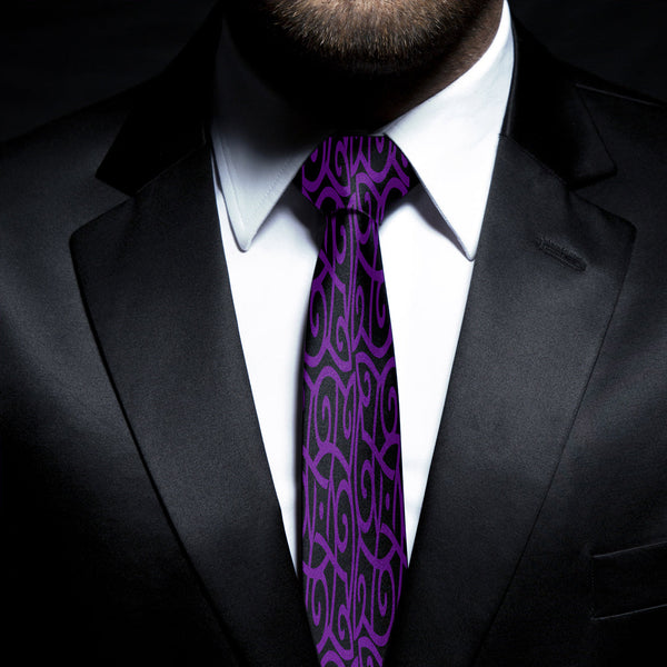 Viking Necktie Celtic Pattern Purple