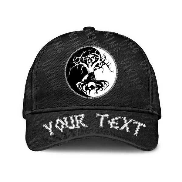 Custom Viking Classic Cap Celtic Symbol Of Yin And Yang Druidic Yggdrasil Tree