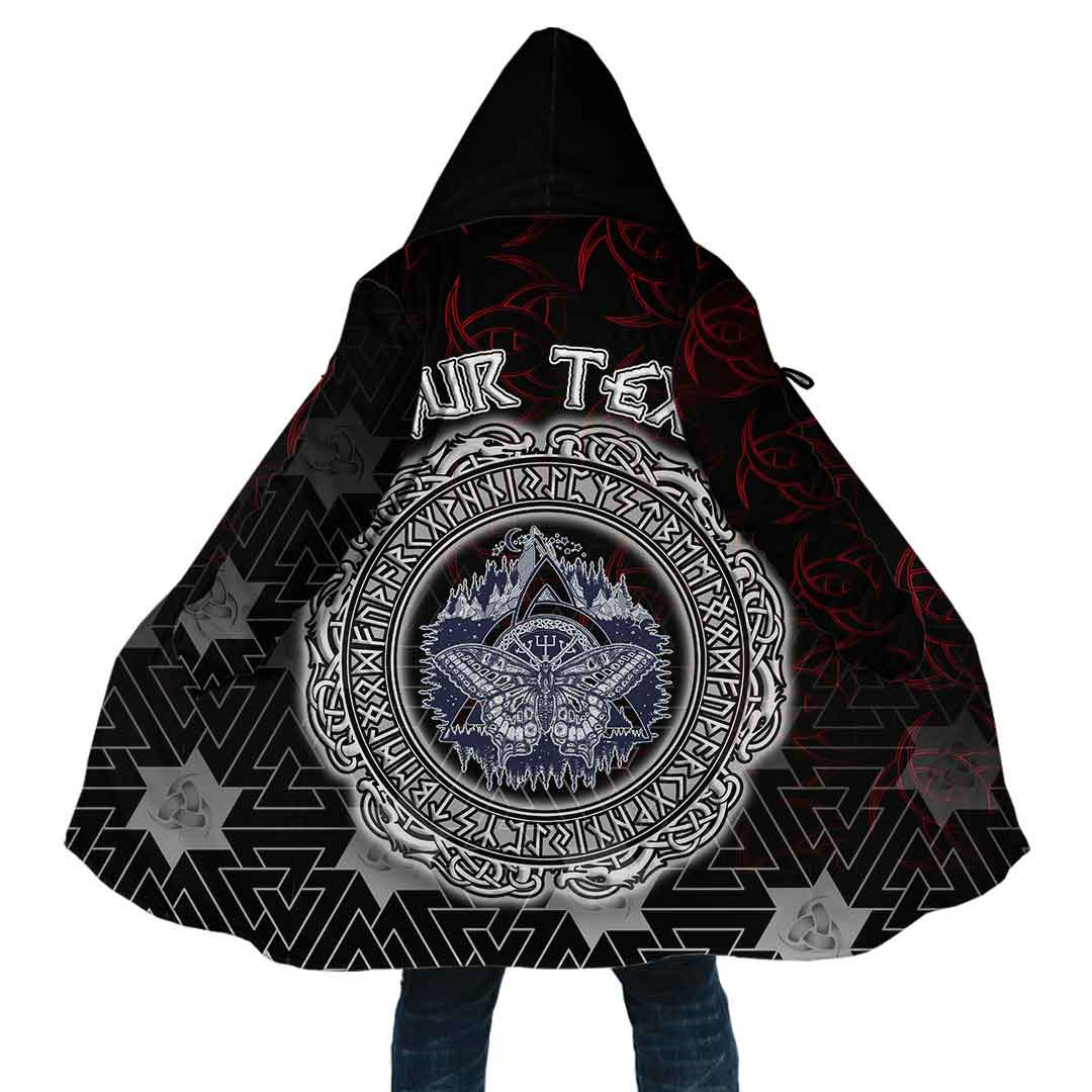 Custom Viking Hooded Coat Celtic Trinity Knot And Butterfly Special Style