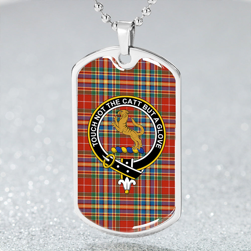 Chattan Chief Ancient Clan Badge Classic Tartan Dog Tag Necklace