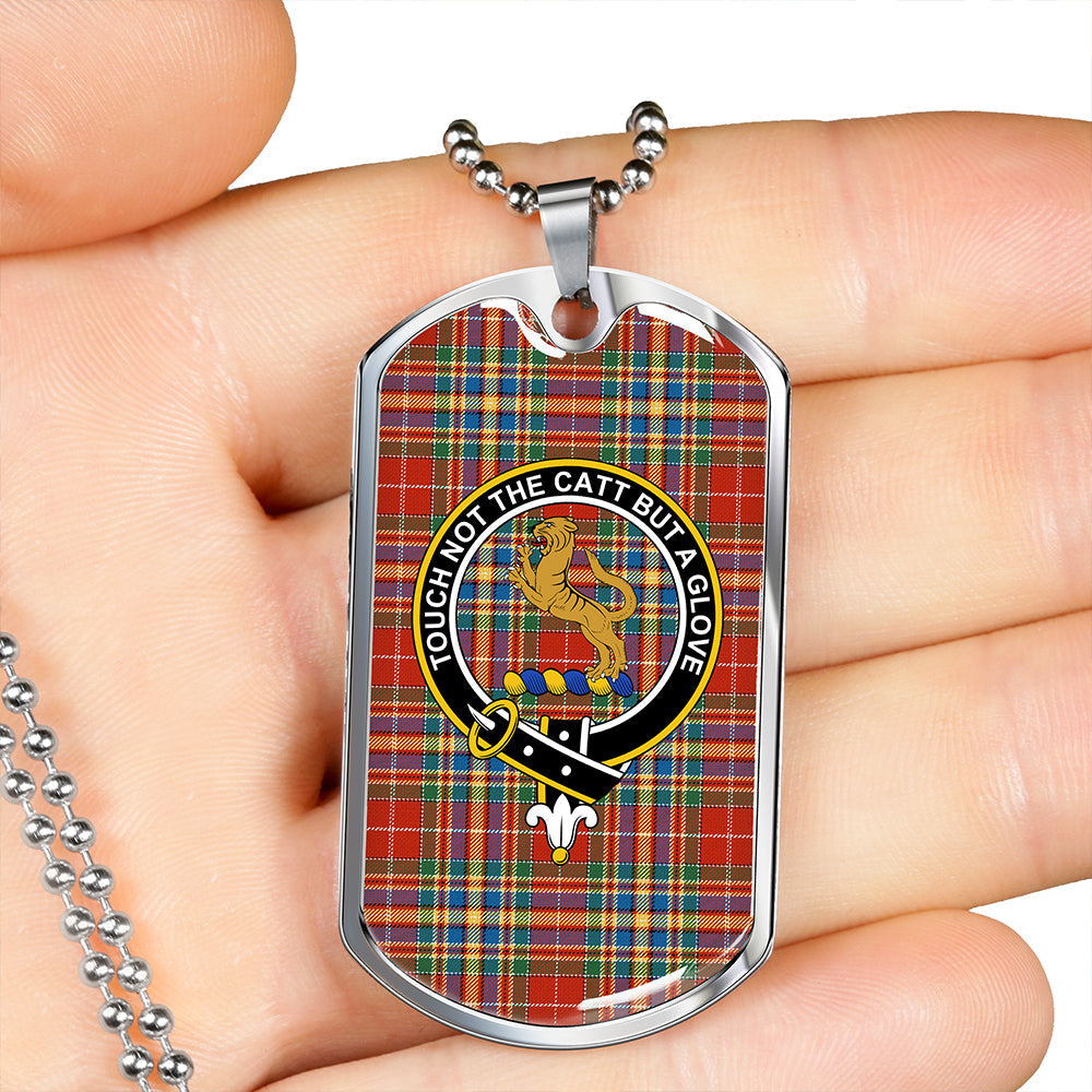 Chattan Chief Ancient Clan Badge Classic Tartan Dog Tag Necklace