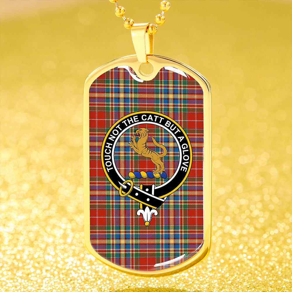 Chattan Chief Ancient Clan Badge Classic Tartan Dog Tag Necklace