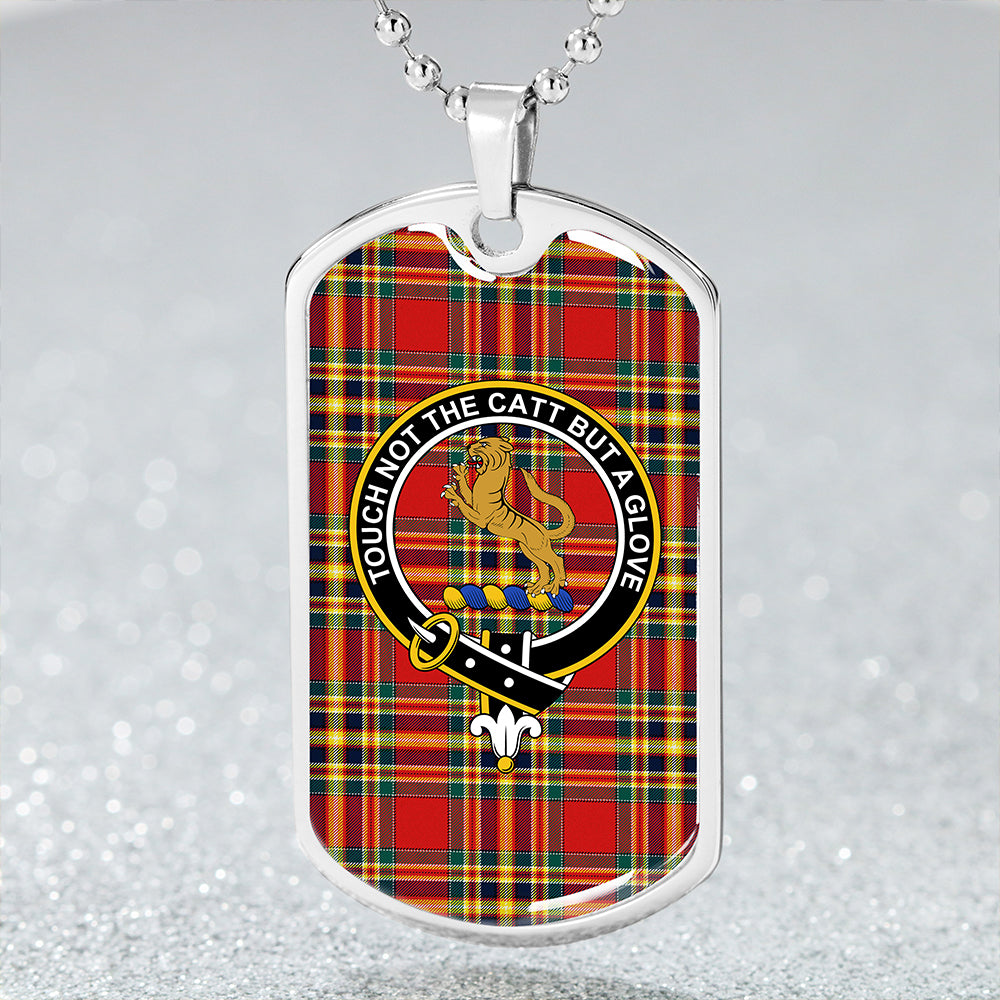 Chattan Modern Clan Badge Classic Tartan Dog Tag Necklace