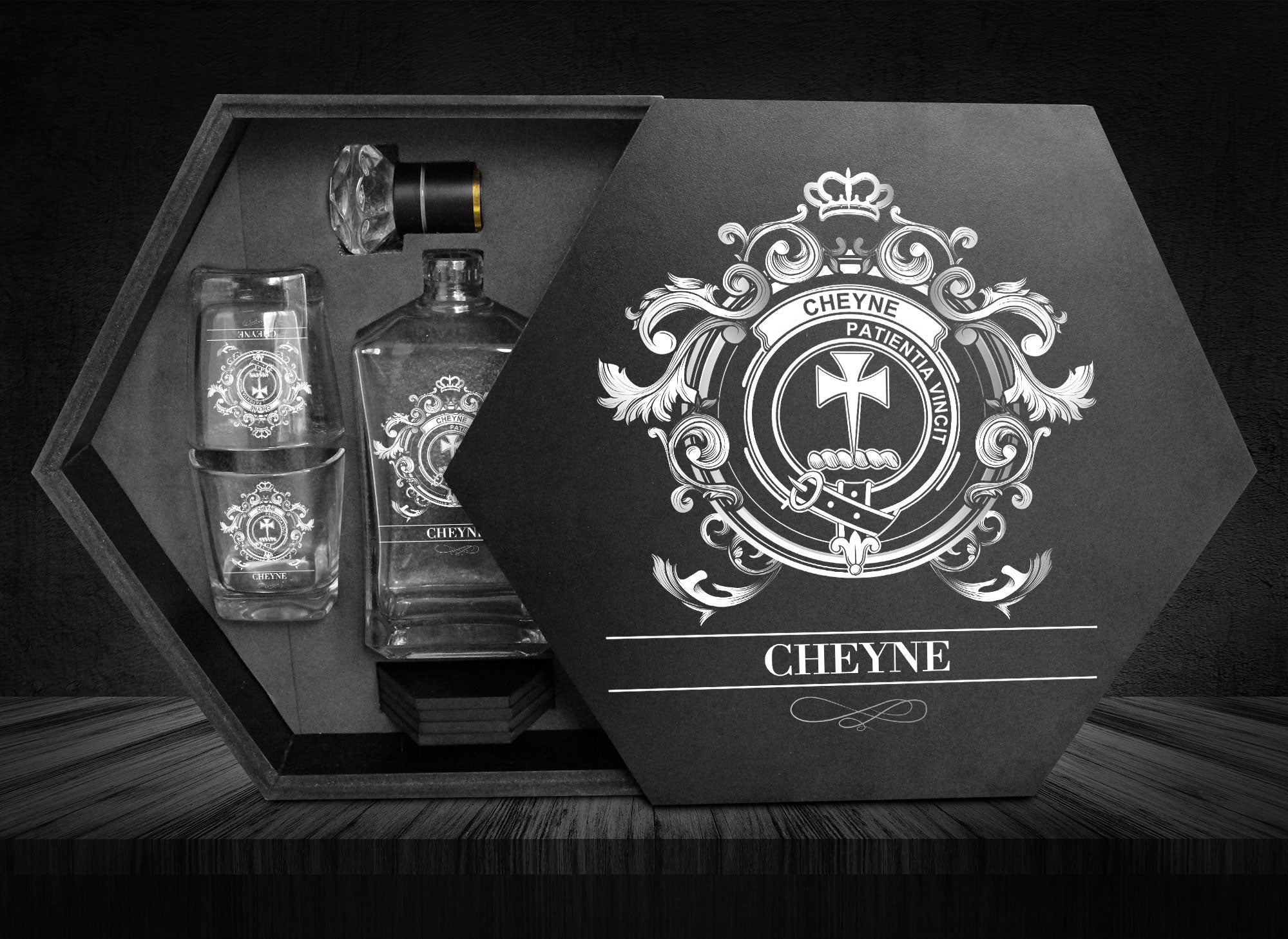 Cheyne Tartan Clan Decanter Set