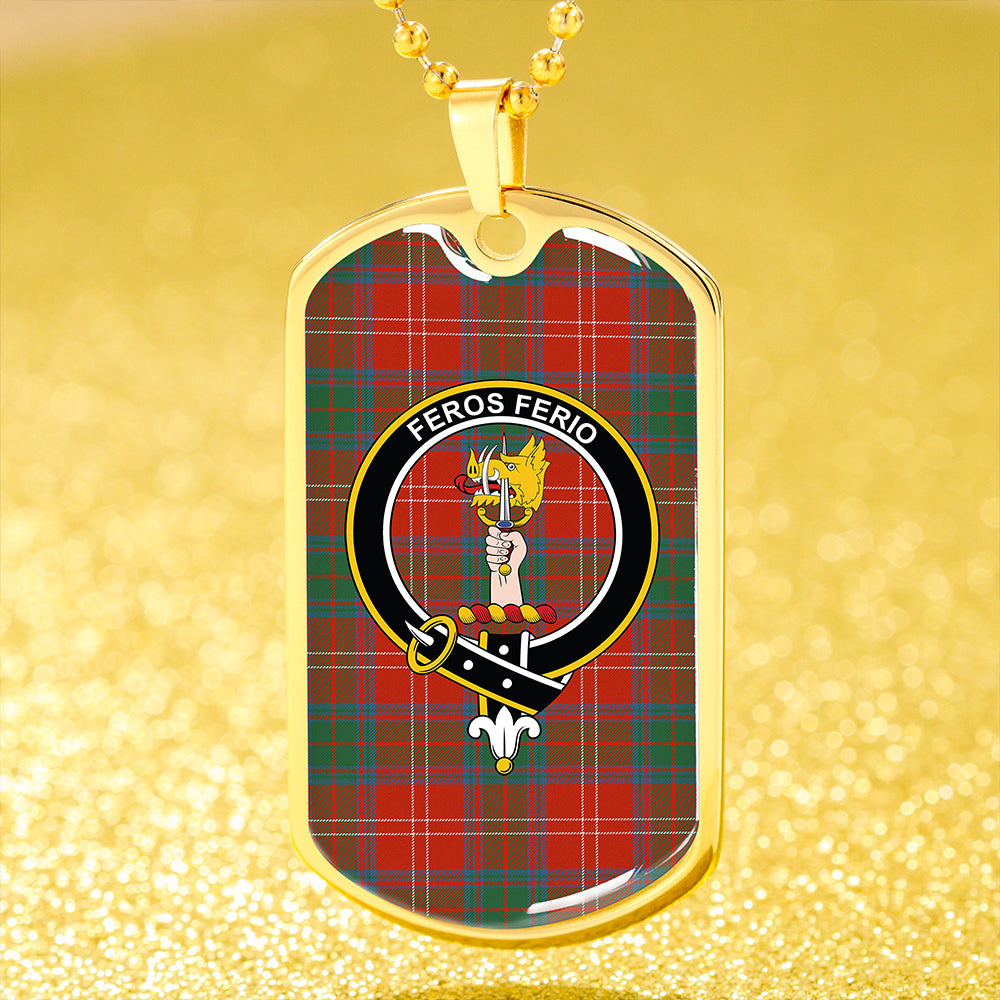 Chisholm Ancient Clan Badge Classic Tartan Dog Tag Necklace