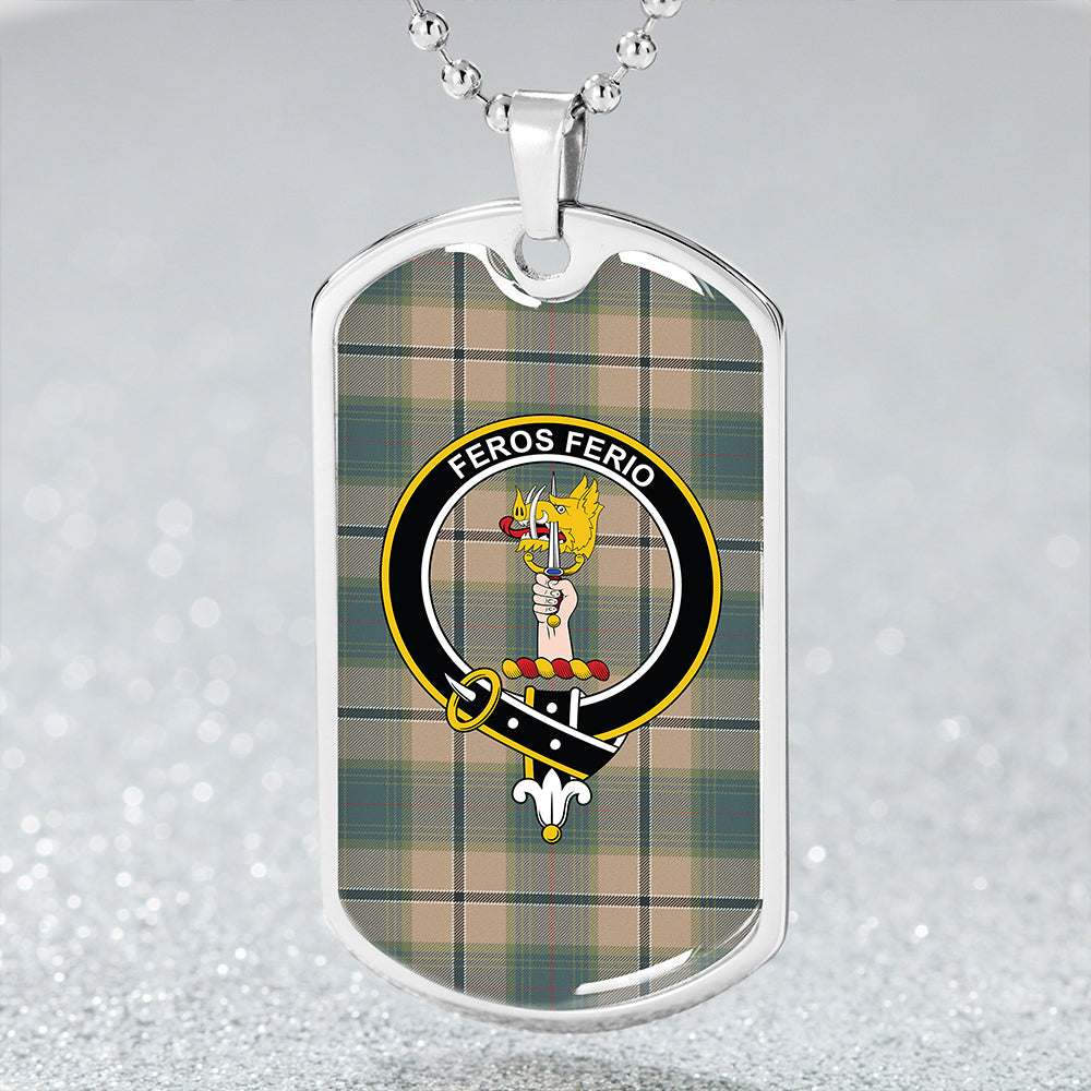 Chisholm Colonial Weathered Clan Badge Classic Tartan Dog Tag Necklace