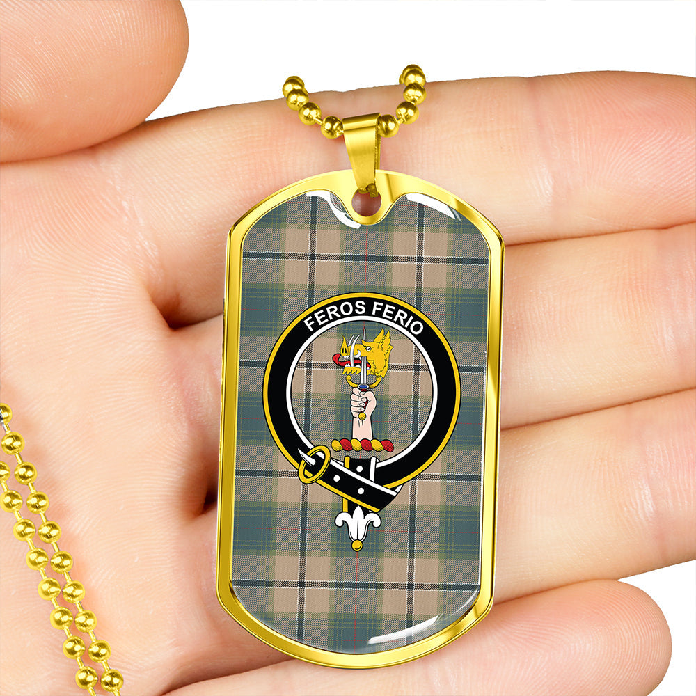 Chisholm Colonial Weathered Clan Badge Classic Tartan Dog Tag Necklace
