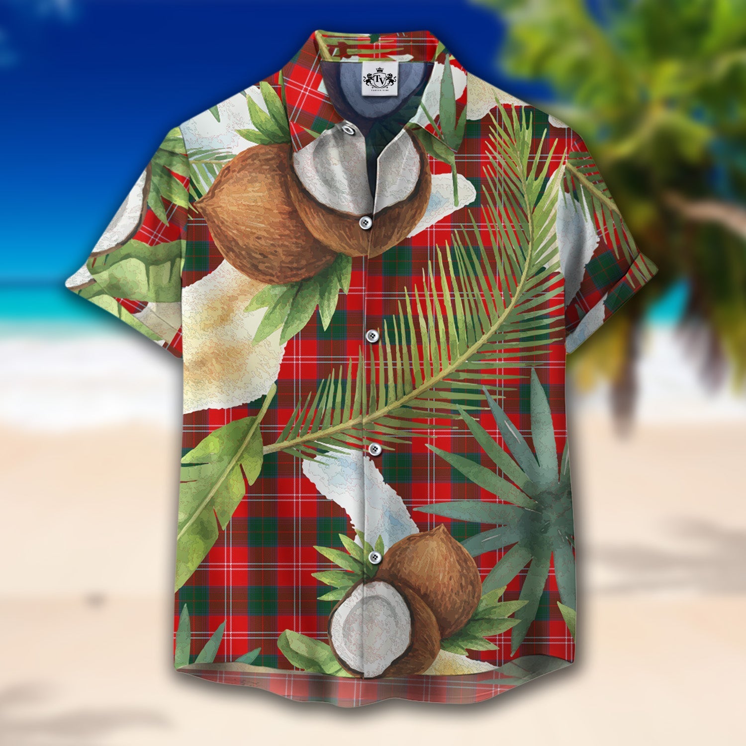 Scottish Tartan Chisholm Modern Clan Hawaiian Shirt Hibiscus - Tropical Garden Style