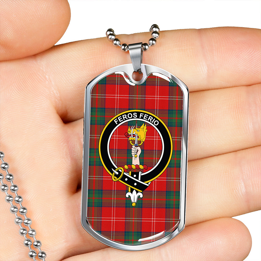 Chisholm of Strathglass Modern Clan Badge Classic Tartan Dog Tag Necklace