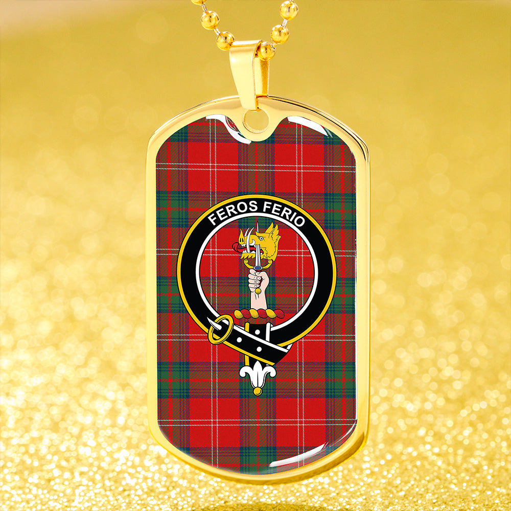 Chisholm of Strathglass Modern Clan Badge Classic Tartan Dog Tag Necklace