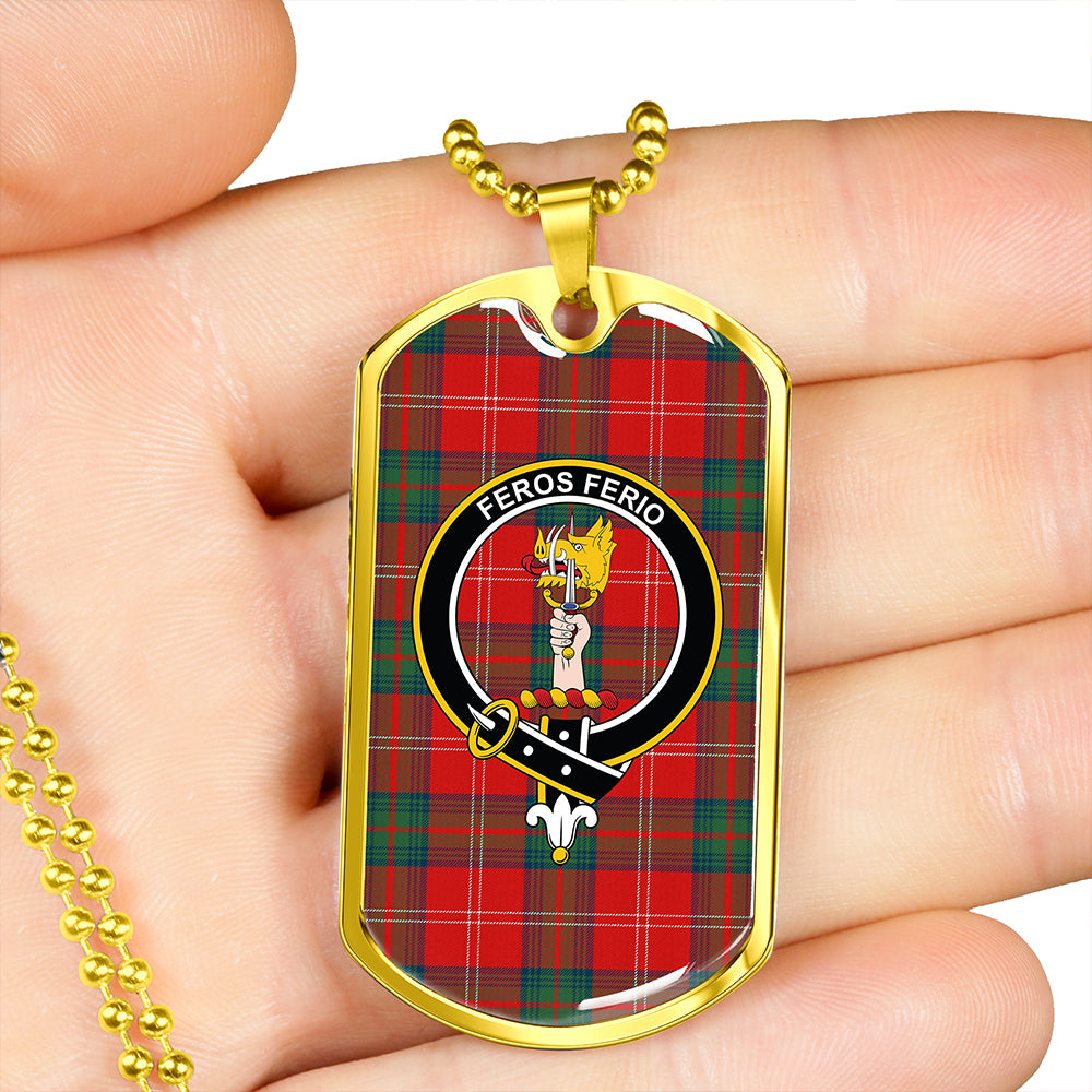 Chisholm of Strathglass Modern Clan Badge Classic Tartan Dog Tag Necklace
