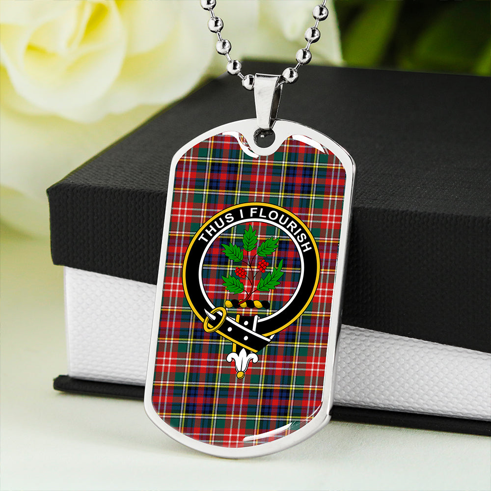 Christie Modern Clan Badge Classic Tartan Dog Tag Necklace