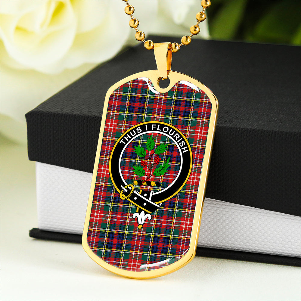 Christie Modern Clan Badge Classic Tartan Dog Tag Necklace