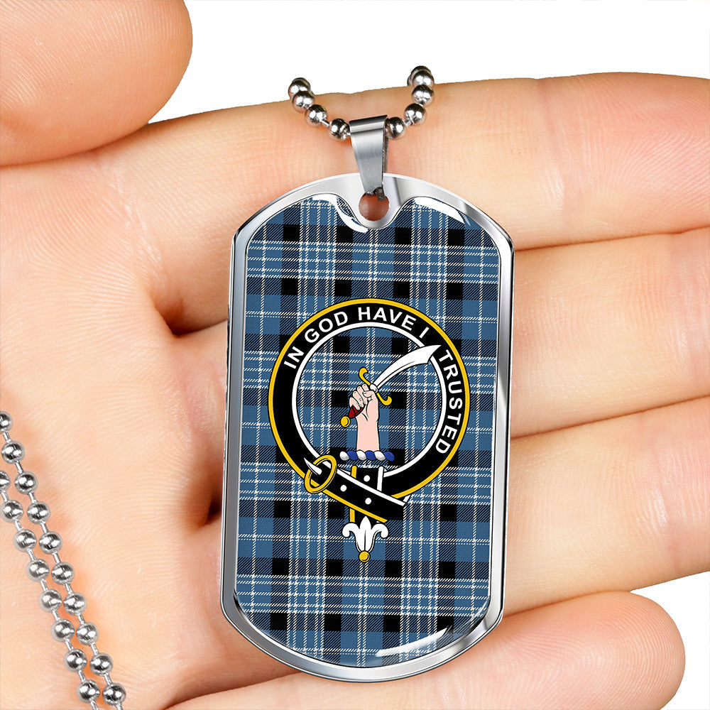 Clark Modern Clan Badge Classic Tartan Dog Tag Necklace