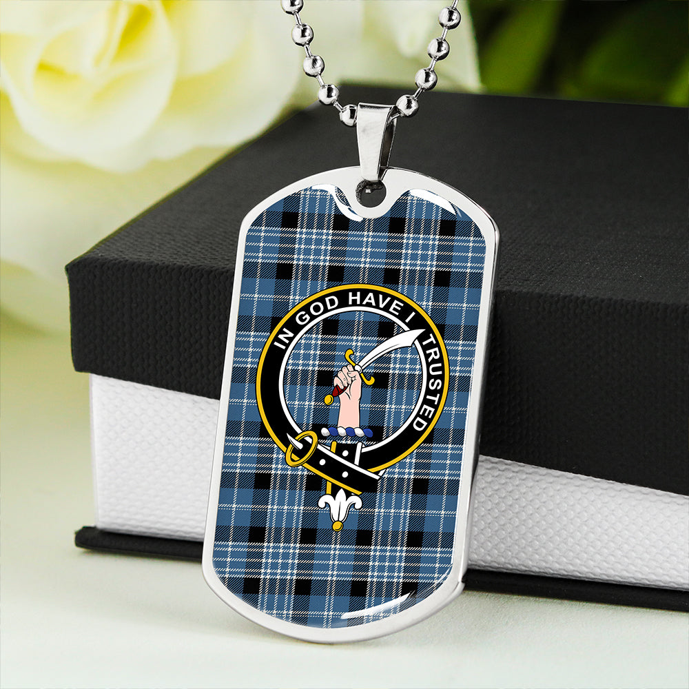 Clark Modern Clan Badge Classic Tartan Dog Tag Necklace
