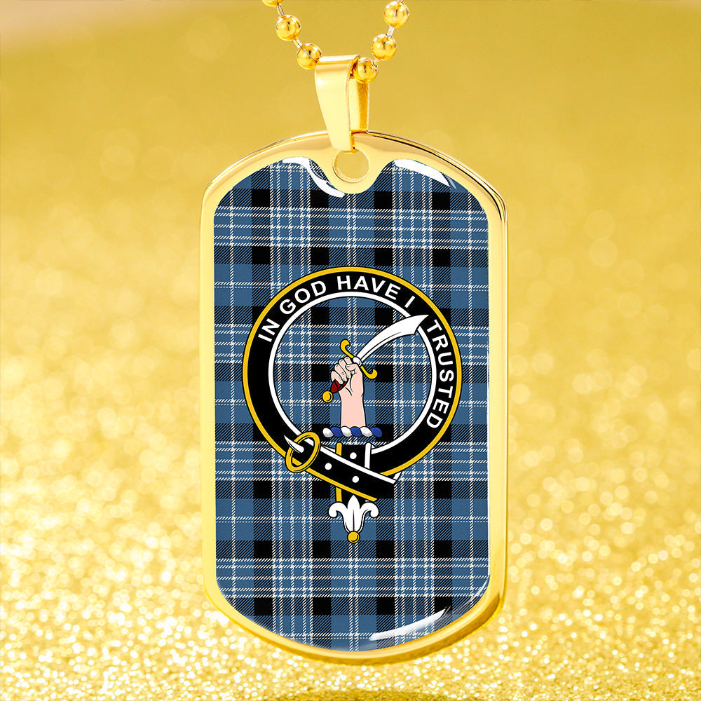 Clark Modern Clan Badge Classic Tartan Dog Tag Necklace