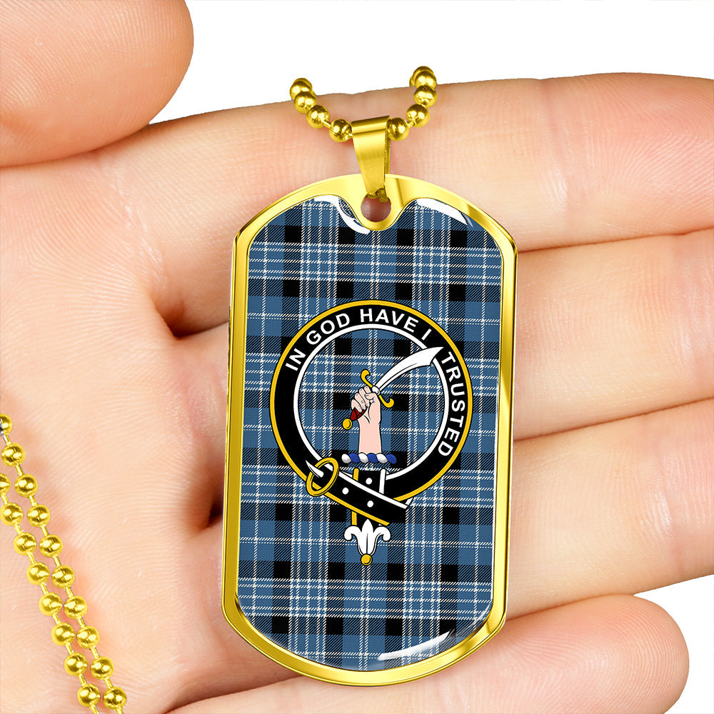 Clark Modern Clan Badge Classic Tartan Dog Tag Necklace