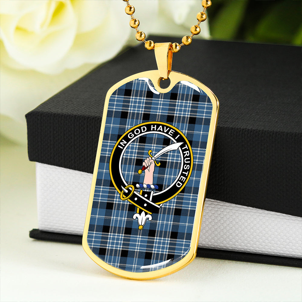 Clark Modern Clan Badge Classic Tartan Dog Tag Necklace