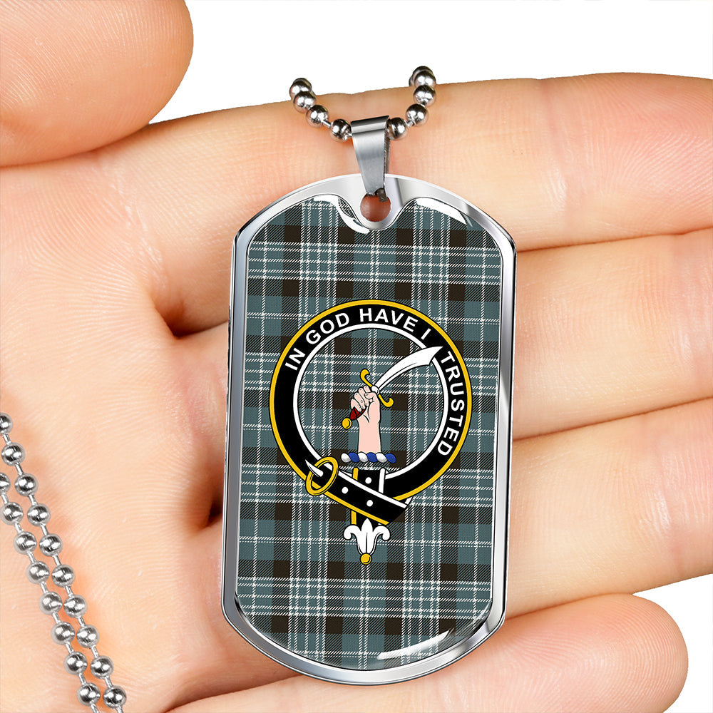 Clark Weathered Clan Badge Classic Tartan Dog Tag Necklace