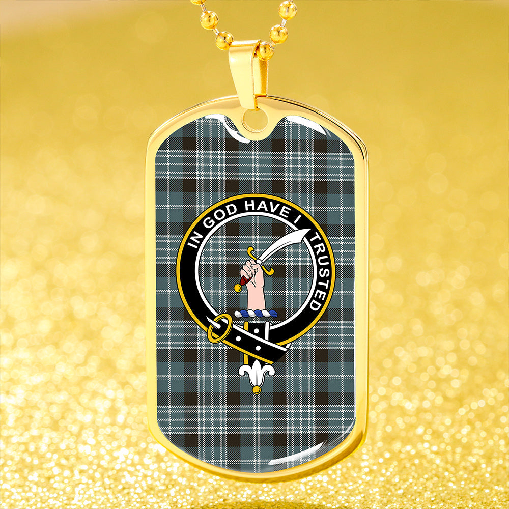 Clark Weathered Clan Badge Classic Tartan Dog Tag Necklace